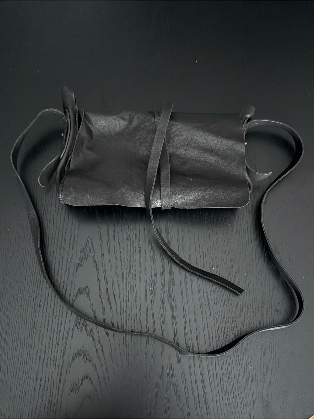 Johnny Farah Jerez Black Leather Crossbody Bag